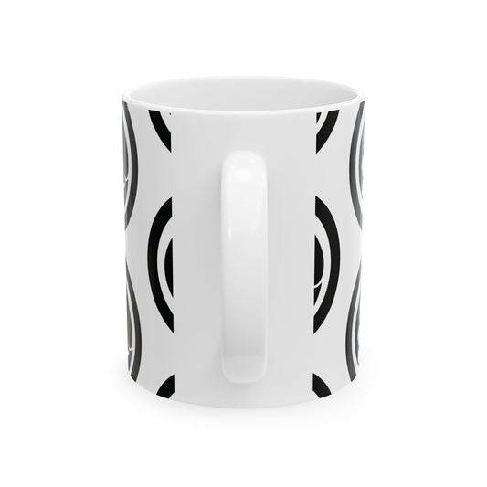 Mamma Dos Ceramic Coffee Mug, Stylish Coffee Cup Gift, Unique Mug for Brunch Lovers, Modern Kitchen Decor, Black and White Mug