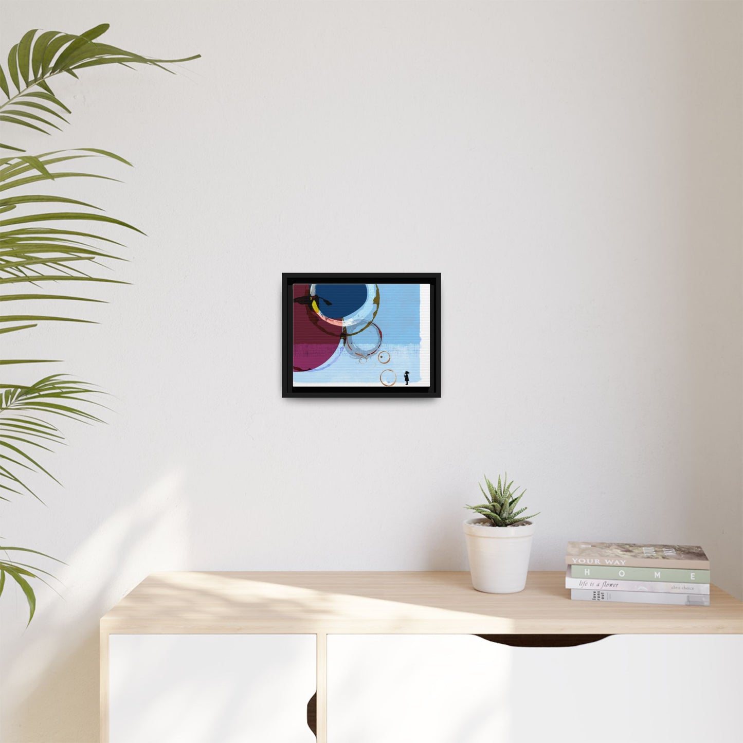 Abstract Coffee Stain Circles - Matte Canvas Print (Framed)