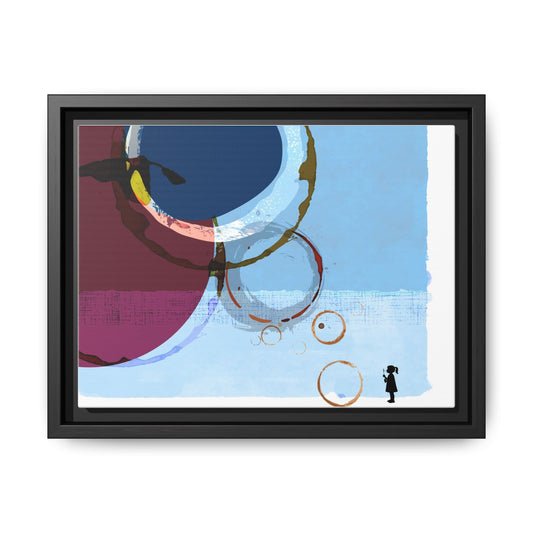 Abstract Coffee Stain Circles - Matte Canvas Print (Framed)