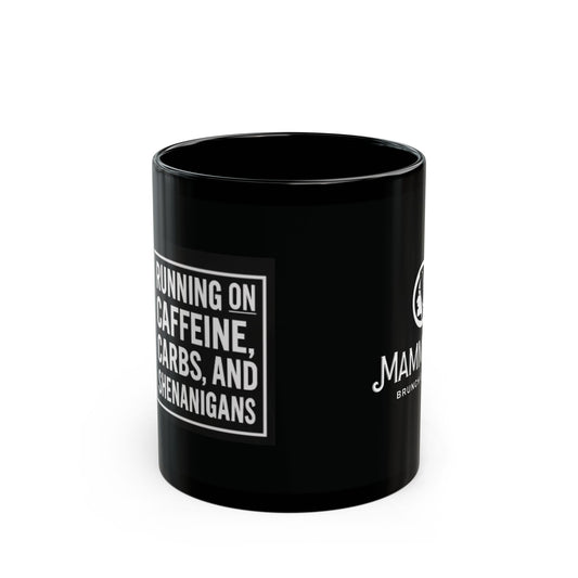 Funny Coffee Mug, Caffeine Lover's Gift, Office Humor Cup, Black Ceramic Mug, Brunch and Coffee Mug