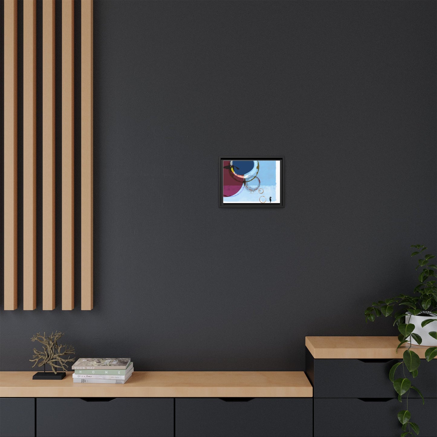 Abstract Coffee Stain Circles - Matte Canvas Print (Framed)